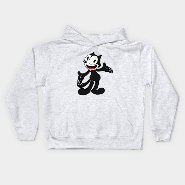 Felix the Cat Retro Kids Hoodie by Nidavellir